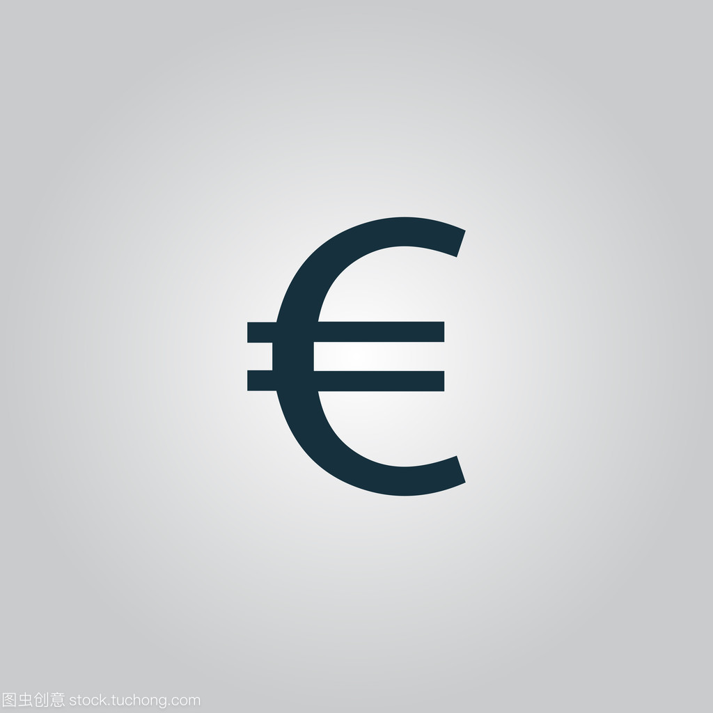 Euro flat icon. Vector illustration.